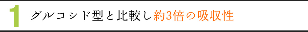 1 グルコシド型と比較し約3倍の吸収性